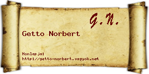 Getto Norbert névjegykártya